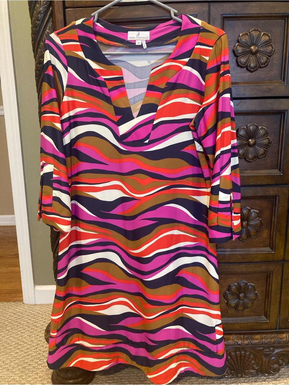Women's Multicolor Wave-Print Dress